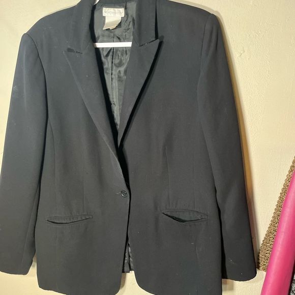 Worthington Black single button Blazer Sz  16 - Picture 2 of 9